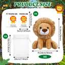 Blueweenly 18 Pcs Lion Plush 6 Inches with Organza Bag and Cards Cuddly Lion Stuffed Animal Small Stuffed Animals Bulk for Birthday Favors Gifts Forest Decor Birthday