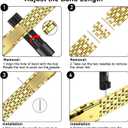 MioHHR Slim Metal Band Compatible with Apple Watch Band 42mm(Series 11 10) 41mm(Series 9 8 7) 40mm(Series 6 5 4 SE3/2/1) 38mm(Series 3 2 1),Stainless Steel iWatch Bands for Women,Gold