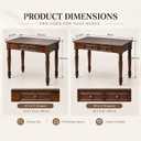 Vintage Solid Wood Writing Desk with Drawers,Vanity Desk,Secretary Desk, 31.5in