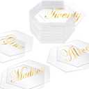 80 Pcs Clear Acrylic Place Cards for Wedding 3.15 x 2.76 Inch Hexagon Blank Acrylic Tiles Seating Card DIY Name Plate for Wedding Table Setting Dinner Party