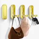 4PCS Foldable Gold Wall Hooks, Heavy Duty Zinc Alloy Valet Hooks, Wall Mount Bathroom Towel Hooks Gold forfor Hanging Clothes, Bags, Hats, Bathrobes, Keys etc