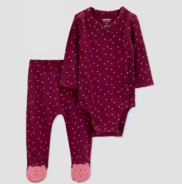 Baby Bodysuit and Pant Set Cotton Soft Newborn Boy Girl Clothes Outfits (0-3 Months, Strawberry Sunshine)