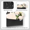 Wall Mount PU Leather Mail Holder Black Faux Leather Letter Holder 2 Ring PU Leather File Organizer Stylish Wall Hanging Mail Storage for Flowers Envelope Key Notebooks Home Office Decor