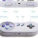 KIWITATA 2 Pack 2.4GHz Wireless Controller for SNES Original Console, Rechargeable Wireless Remote Gamepad Controller for SNES Super Nintendo Entertainment System Console
