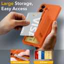 Oterkin for Samsung Galaxy S26 Case with Card Holder & Stand, Orange 6.3" | Holds 4-5 Cards, RFID Blocking Wallet, Full Camera Protection, Military Grade Shockproof Phone Case for Samsung S26 6.3"