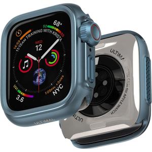 ULTIMAL Metal Case Compatible with Apple Watch Series 9/8/7 45mm with Back Cover,Military Grade Shockproof Protective Case, Rugged Cover for iWatch 45mm (Blue)
