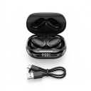 Helix True Wireless Open-Ear Earbuds with LCD Display Charging Case, Black