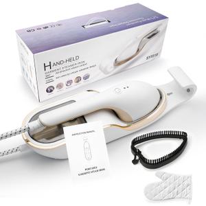 Professional 3-in-1 Garment Steamer & Iron, 1500W with Leak-Proof Tech, 30s Heat-Up, Large 330ml Tank, Includes Heat-Resistant Glove & Brush (For Home & Closet, 120V)