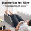 LightEase Post-Surgery Leg, Knee, Ankle Elevation Double Wedge Pillow, Memory Foam Leg Elevating Pillow for Injure, Sleeping, Foot Rest, Reduce Swelling, 29"x16.5"x9"