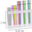 Ortarco Straw Holder Organizer for Cabinet Door, Reusable Tumbler Straw Storage Container, Large Acrylic Sticky Cupboard Door Straw Holder, Kitchen Accessories Container (Transparent)