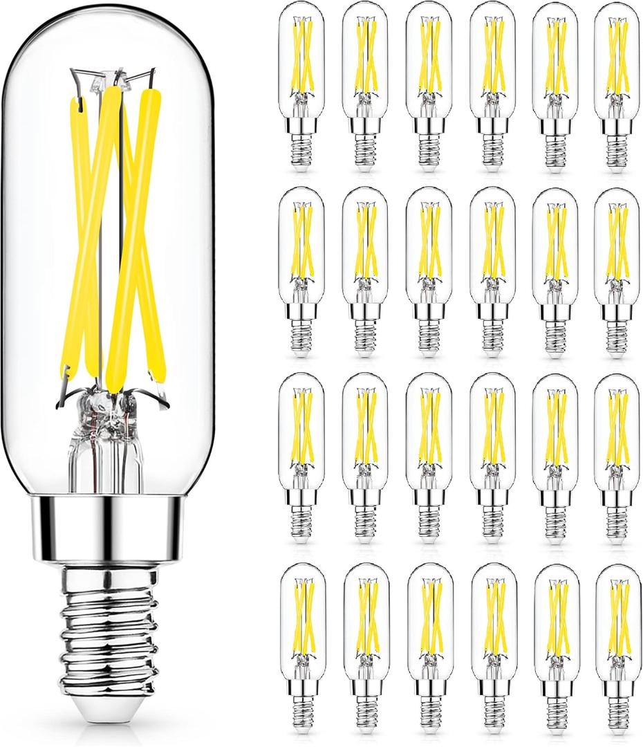 Mlambert 8 Pack Dimmable T6 LED Bulbs,4W Equal 40W e12 Candelabra Bulb 5000K,Clear 4W E12 Edison Light Bulb for Chandelier 