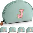 3 x Initial Makeup Bag, Birthday Gifts for Girls, Personalized Preppy Cosmetic Bag J