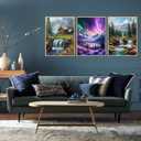 6 Pack Landscape Diamond Painting Kits for Adults Beginners, 5D Forest Sunset Glow Scenery Diamond Art Kits for Adults, DIY Full Drill Paint with Diamond Art and Craft Kits for Wall Decor(30x40cm) (G7475-7476-7477-7478-7479-7480-US)