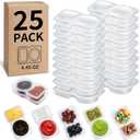 25 Sets Condiment Container with Lid, Double Compartment Snackle Box Container with Lids - Leak-Proof BPA-Free Food Storage, Meal Prep & Travel Snacks,School LunchesMeal Prep, Takeout