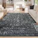 Lahome 8x10 Area Rugs for Living Room Washable Rugs 8x10 Black Large Rug Indoor Carpet, Vintage Distressed Rug Soft Non Slip Area Rug for Bedroom Dining Room Home Office(8 x 10, Black/Grey)