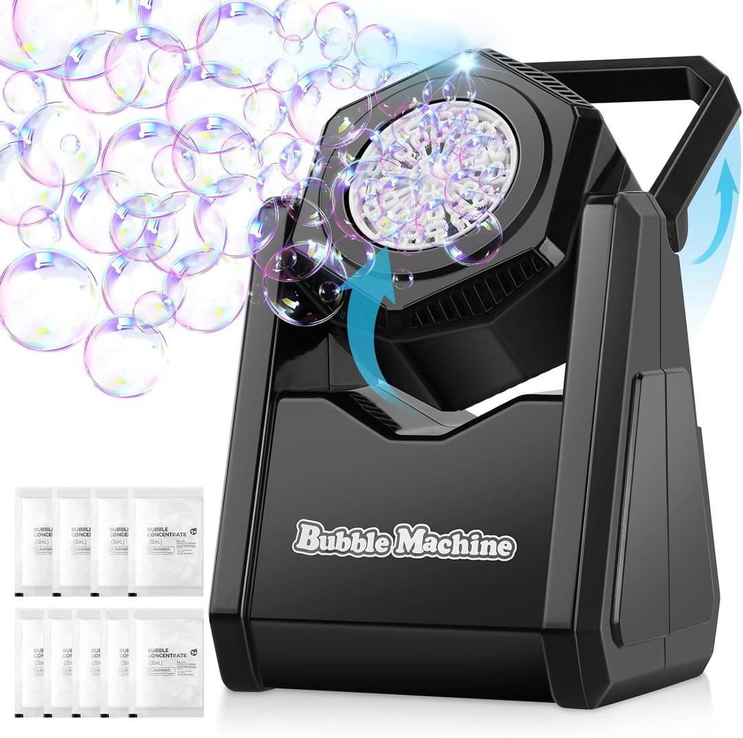 Bubble Machine for Kids, Automatic Bubbles Blower Maker Outdoor Outside Toys for Toddlers Age, Toys for 3 4 5 6 7 8 Years Old Boys Girls, Gift for Party Wedding Birthday (Black)