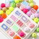 16mm Acrylic Color Beads Chunk Bubblegum Beads Beads for Pens,Mahjong Beads,Jumbo Plastic Beads for Necklace Jewelry Bracelets DIY Crafts Making (Color)