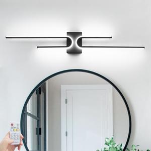 Modern LED Bathroom Light Fixtures, Black Vanity Light with Remote Control, Bathroom Lighting Over Mirror, Dimmable Wall Light for Bath, 39.17 inch Wall Sconce Lighting for Bedroom Living Room