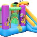 Doctor Dolphin Bounce House Slide with Blower Bounce House for Kids 5-12 Bounce House for Kids, Jumping Bouncy Castle with Puppy Slide Outdoor, Inflatable Bouncer with Blower