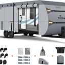 Upgrade 7 Layers RV Cover 35-38 FT, Somokg Heavy Duty Travel Trailer RV Cover, Utility Trailer Cover for Snowproof, Rip-Stop Camper Cover with 5+2 Windproof Straps & Abundant Kit