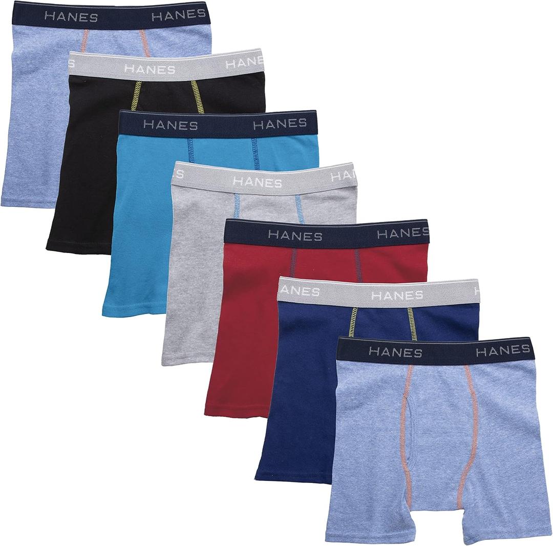 Hanes Boys' and Toddler Comfort Flex Waistband Boxer Briefs (Medium, 7 Pack - Multicolor)