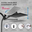 Shower Head,10Rain Shower Head with Handheld Spray Combo with 11'' Angle Adjustable Extension Arm/Flow Regulator/Shower System,High Pressure Rainfall Shower Head Clean Bathroom,Matt Black