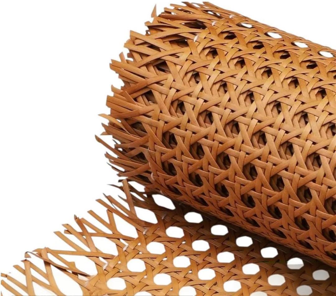 Plastic Rattan Cane Webbing 16"40", Coffee Color Rattan Webbing for Caning Projects, Woven Open Mesh Cane for Furniture, Durable Craft Material for DIY Chairs & Cabinets