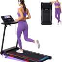 Walking Pad Treadmill with Handle Bar, 3.0HP Portable Electric Treadmills for Exercising, 0.6-7.6MPH Mini Walking Pad Treadmill with Incline, Under Desk Treadmills for Home Small, 350LBS