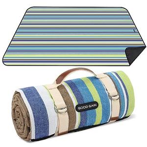 G GOOD GAIN Waterproof Picnic Blanket Portable with Carry Strap for Beach Mat or Family Outdoor Camping Party 