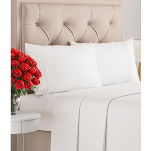 Queen Size 4 Piece Sheet Set - Comfy Breathable & Cooling Bed Sheets Set - Hotel Luxury Bedding for Women, Men, Kids, Teens, Boys & Girls - Deep Pockets, Soft, Wrinkle Free - Oeko-Tex - Antique White