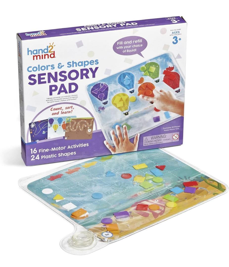 hand2mind Colors and Shapes Sensory Pad, Fine Motor Skills Toys for 3 Year Old, Sensory Toys for Sensory Play, Occupational Therapy Toys, Calming Toys for Kids, Shape Sorting Toy, Calm Down Corner