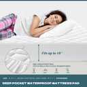 UNILIBRA Queen Mattress Protector Waterproof, Deep Pocket Mattress Pad Cover Up to 18 Inches, Quilted Fitted Hollow Cotton Filling Breathable Mattress Topper