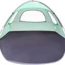 WhiteFang Beach Tent Anti-UV Portable Sun Shade Shelter for 6 Person, Extendable Floor with 3 Ventilating Mesh Windows Plus Carrying Bag, Stakes and Guy Lines (Mint Green)