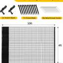 Temporary Fence with Posts, 4'x50' Plastic Fencing Garden Fence Animals Barrier with Fiberglass Stake Windbreak Rope, Portable Snow Fences, Fencing for Dogs Outdoors Backyard (Black)