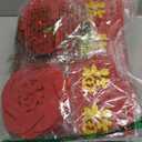 Zhengmy 10 Pcs Red Chinese Fu Paper Lanterns 2026 New Year Lucky 3D Felt Lantern Chinese Lunar Spring Festival Celebration Hanging Decorations for New Year Wedding Party, 10 x 14 Inch(Mixed Style)