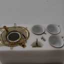 Zhehao 20 Pcs Porcelain Tea Set with Metal Holder and Spoon Adult Ceramic Tea Set European Flower Painting Teapot Cup Saucer Spoon for Women, Large Version(Delicate Style)