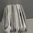 6-Pack Foldable Fabric Storage Cubes 11x11 Inch, Sturdy Cube Organizer Bins with Leather Handles, Storage Baskets for Closet Shelves and Home Organization(White/Gray)