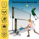 10 FT Mini Portable Volleyball Net Equipment Set with Rubber Volleyball,Pump and Potable Carry Bag.Adjustable Height 2.7FT-5.1FT for Tennis Net,Badminton Net,Soccer Net,Pickleball Net
