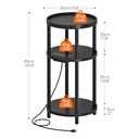 HOOBRO Small Round Side Table with Charging Station, 3-Tier Round Bamboo End Table, Compact Sofa Bedside Table for Small Space, Easy Assembly, for Living Room, Bedroom, Apartment, Black BB152UBZ01