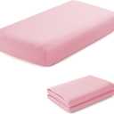 2 Pack Kids Air Mattress Fitted Sheet Only Compatible with Intex Cozy Kidz, Light Pink Toddler Inflatable Mattress Sheets for Travel Camping Airbed & Sleepover Party