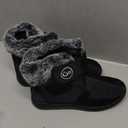 Almusen Snow Boots for Womens Winter Shoes: Warm Fur Lining Mid Calf Boots Women Anti Slip Waterproof Hook Loop Comfortable Outdoor Boot (8, Black)