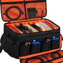 IBVIVIC Large DJ Cable File Bag, Travel Gig Bag With Adjustable Dividers Dj Cable Gig Bag for Cables, Cords, DJ Gear, Musicians Accessories, 20 inch (20L x 11.8W x 11.8H inch, Orange Black)