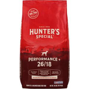 Hunters Special Performance Plus Dog Food 26/18 - Focused Nutrition for Active Adult Dogs, 40 lbs.