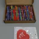 TaoBary 28 Sets Valentines Pen with Cards Multicolor Ballpoint Pen Heart Shaped Gift Card 1 Pcs String 0.5 mm 6 Colors Retractable Fun Pens Valentine's Day Cards with Hole for Party Favors