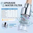 CECEFIN Water-Filter for Sink-Faucet Extender-Aerator - 9pcs Cartridges Reduce Chlorine for Bathroom/Kitchen Skin Face Eye Wash,Brass Faucet Mount Purifier System,1080Rotating 2-Mode Swivel Aerator