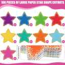 Seajan 108 Pcs Confetti Star Cutouts for Classroom 5.5 Inch Large Bulletin Board Paper Star Decor Assorted Colors Accent for DIY Craft Office School Projects Party Supplies