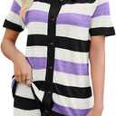 Womens Sweater Knit Pajama Sets Short Sleeve Top and Shorts Matching Lounge Set Loungewear (M)