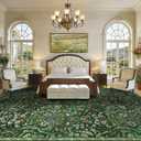 10x14 Large Floral Area Rug Soft Living Room Rug Green Carpet