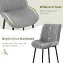 VECELO Dining Chairs Set of 2 Modern Upholstered Faux Leather Cushion Seat and Metal Legs for Kitchen, Living Room, Grey