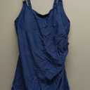 Aleumdr One Piece Swimsuits Women Swim Dress Skirted Tummy Control Bathing Suit Modest Swimwear with Pockets (Large, A4 Green)